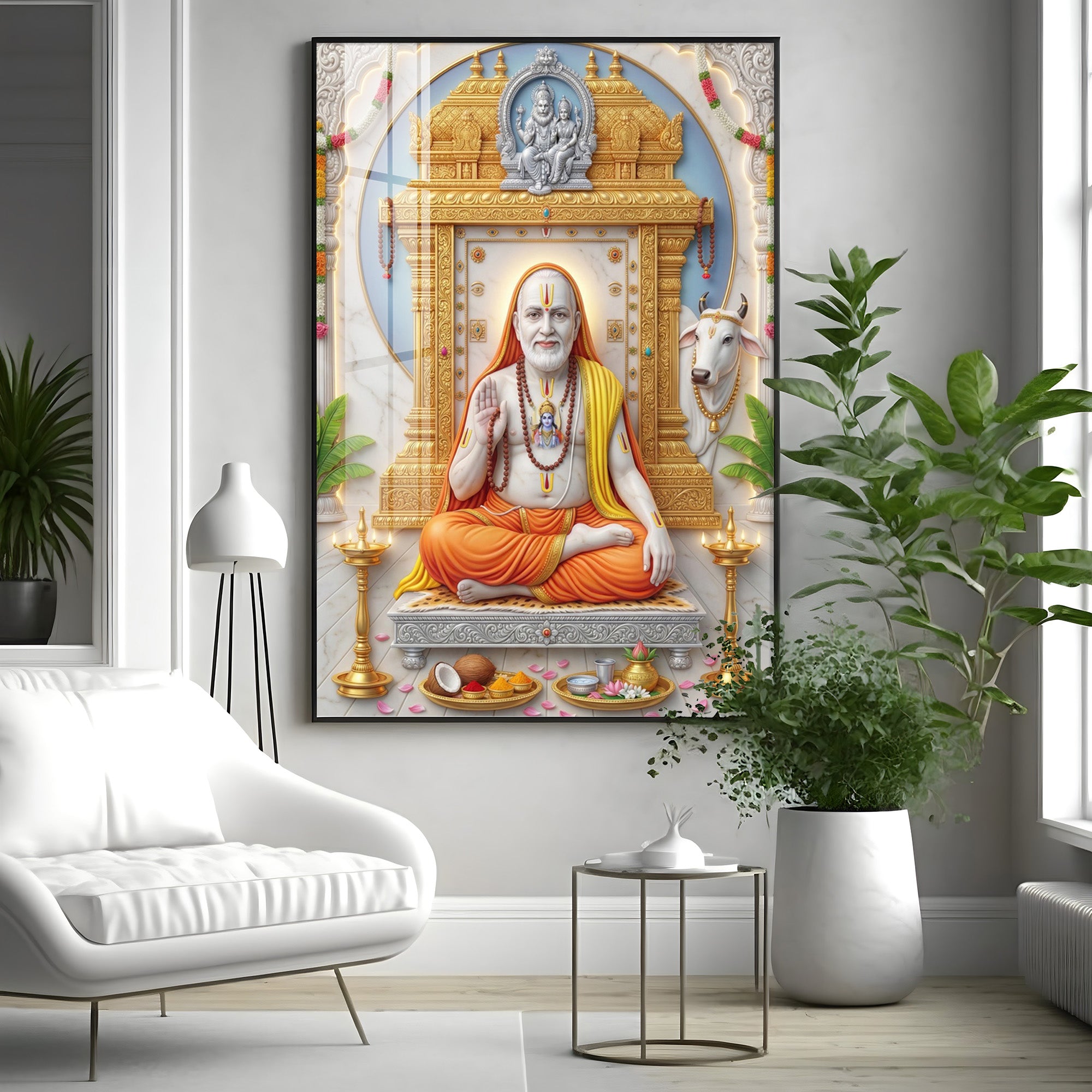 Sri Raghavendra Swamy Ji Premium Acrylic Vertical Wall Art