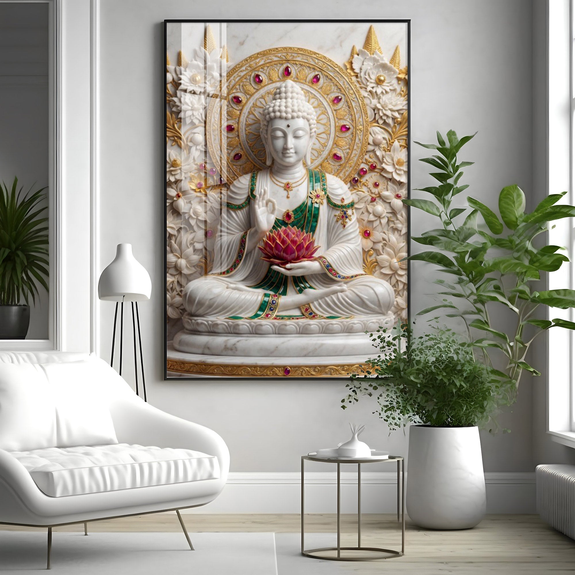 Enlightened Buddha Premium Acrylic Vertical Wall Art