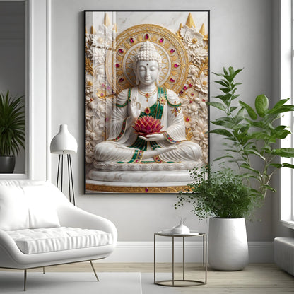 Enlightened Buddha Premium Acrylic Vertical Wall Art