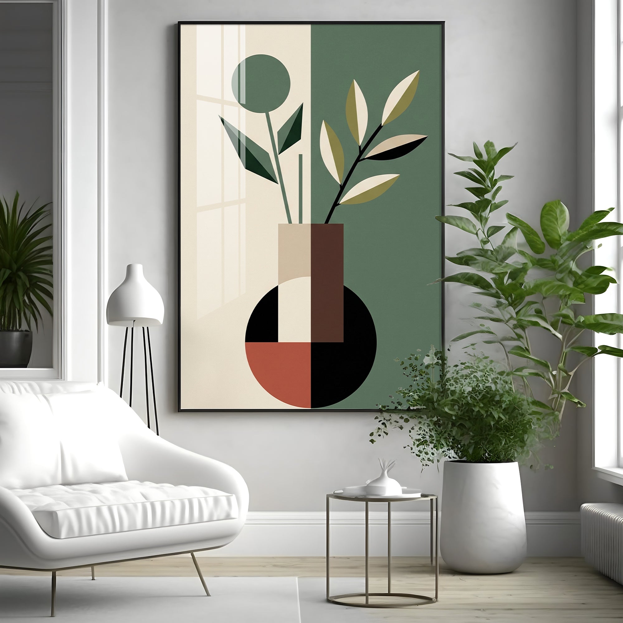Verdant Floral Fusion Premium Acrylic Vertical Wall Art