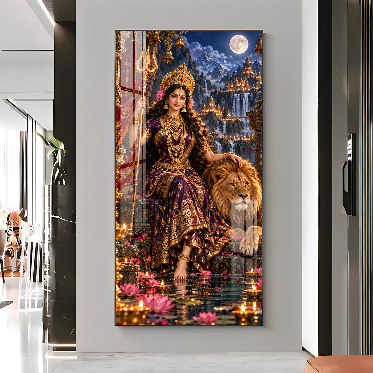 Divine Maa Jagdamba Premium Acrylic Vertical Wall Art