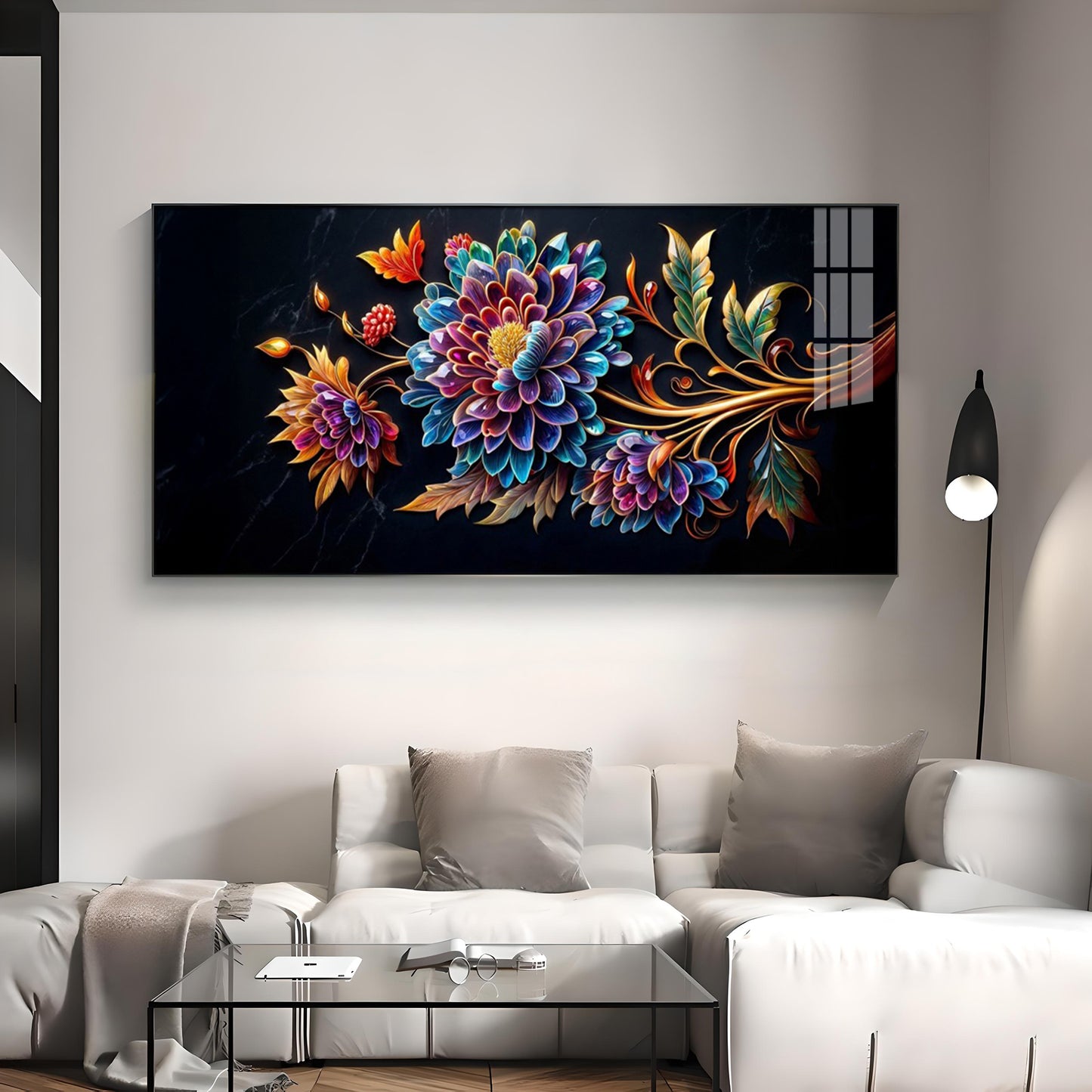 Colorful Floral Premium Acrylic Horizontal Wall Art