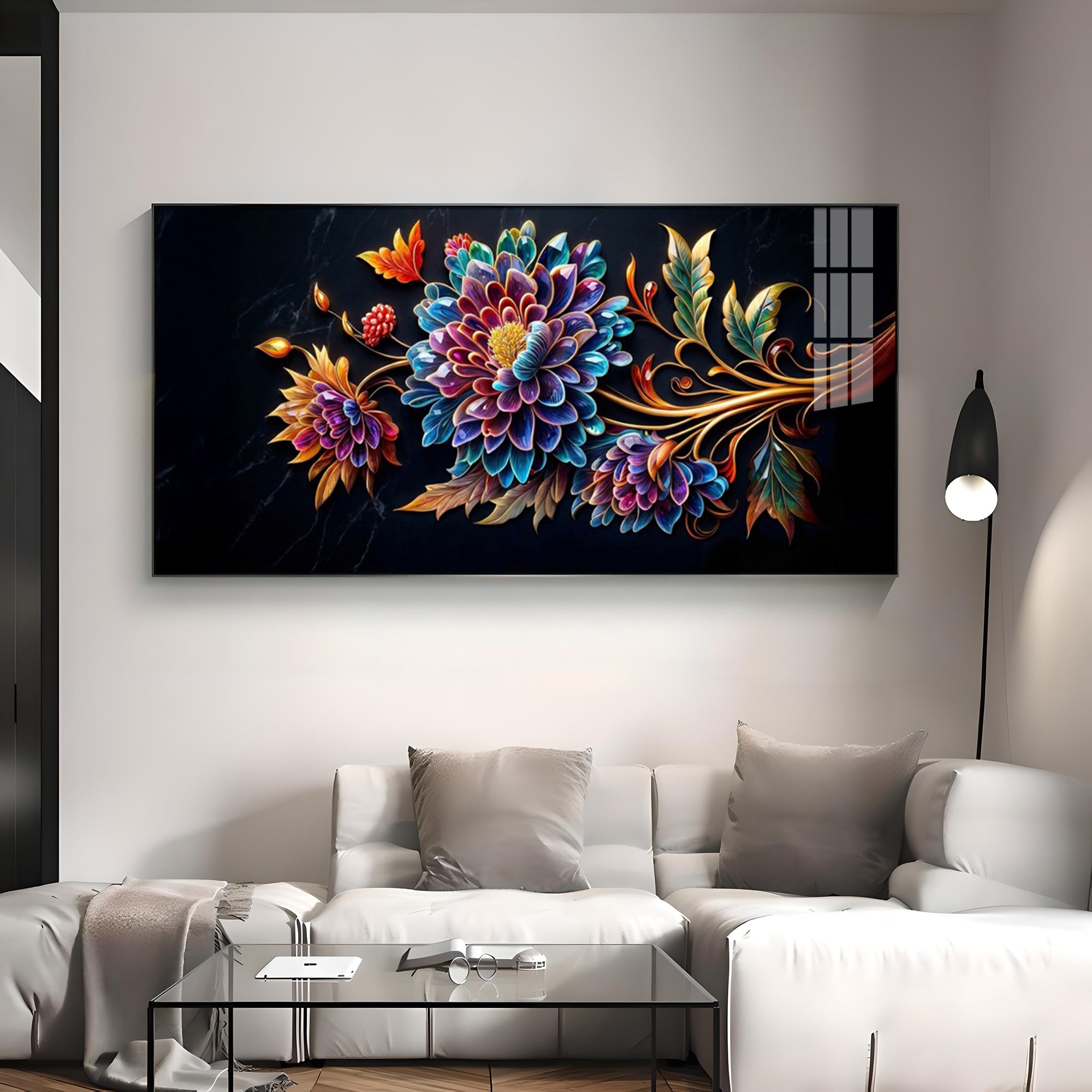 Colorful Floral Premium Acrylic Horizontal Wall Art