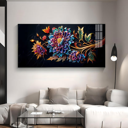 Colorful Floral Premium Acrylic Horizontal Wall Art