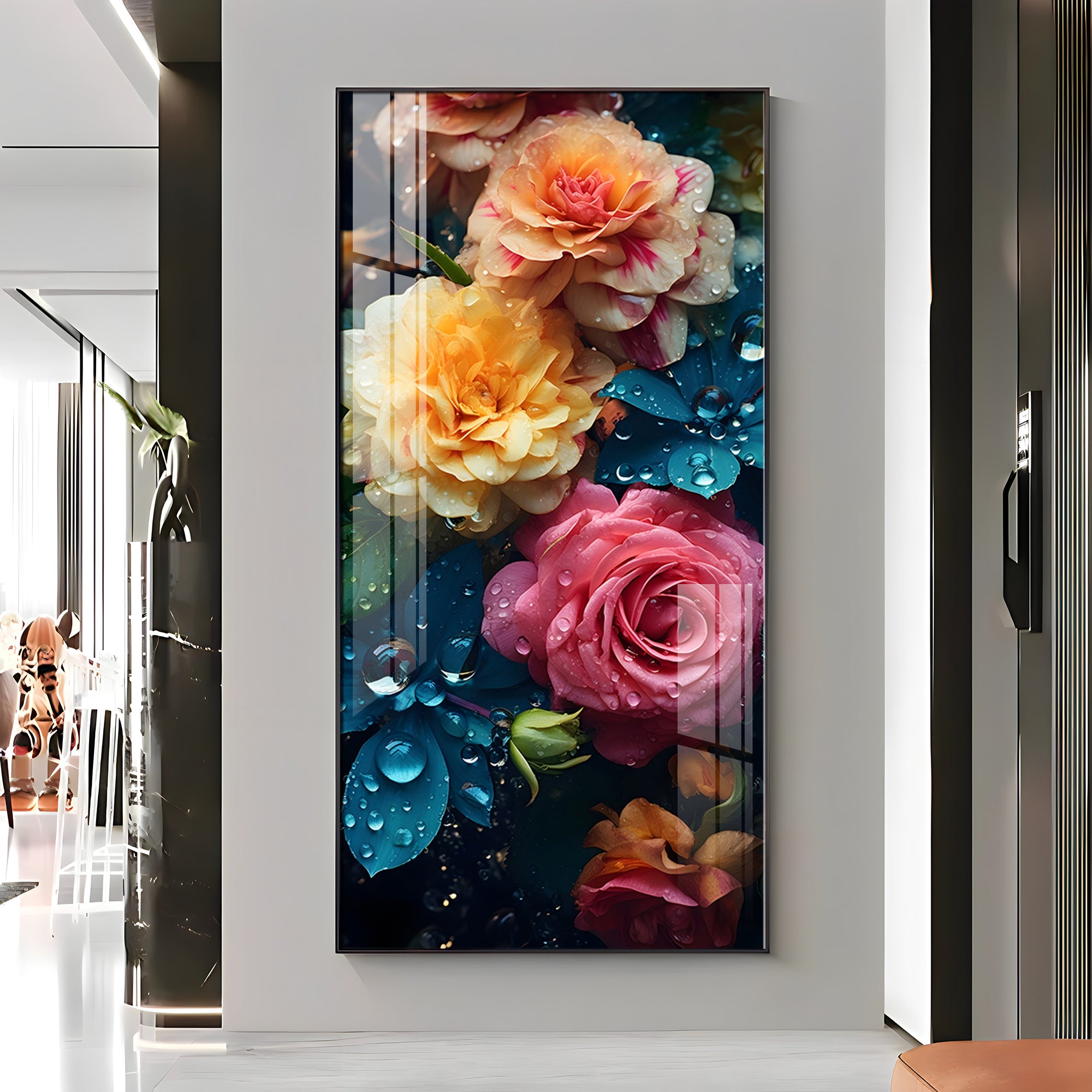 Colorful Flowers Premium Acrylic Vertical Wall Art