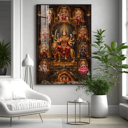 Goddess Navdurga Premium Acrylic Vertical Wall Art