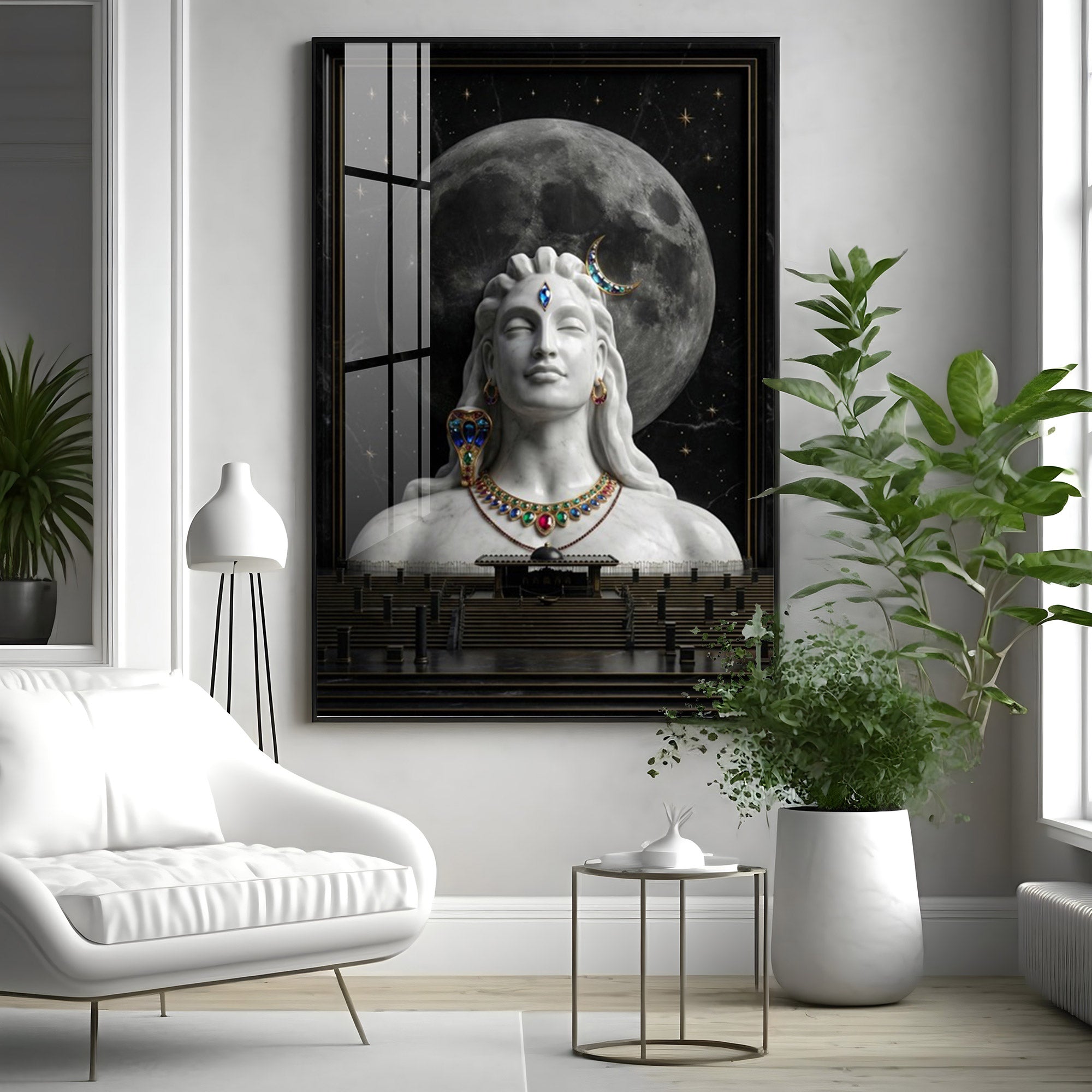 Hindu God Mahadev Premium Acrylic Vertical Wall Art