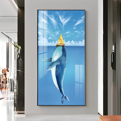Cartoon Whale Premium Acrylic Vertical Wall Art