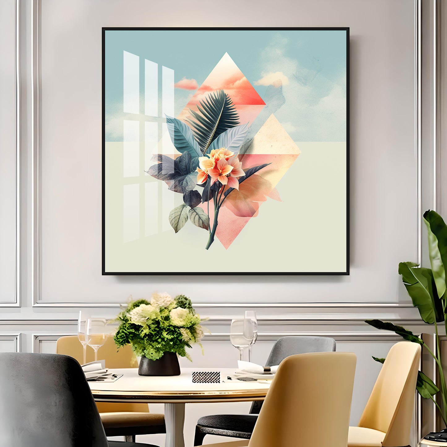 Beautiful Floral Composition Premium Acrylic Square Wall Art