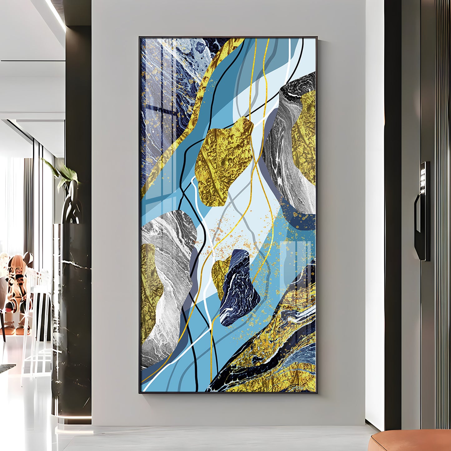 Azure Elegance Premium Acrylic Vertical Wall Art