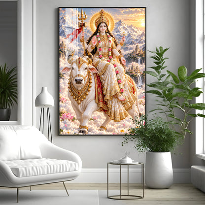 Divine Maa Shailputri Premium Acrylic Vertical Wall Art