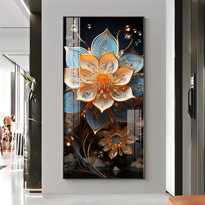 Floral Hallway Harmony Premium Acrylic Vertical Wall Art