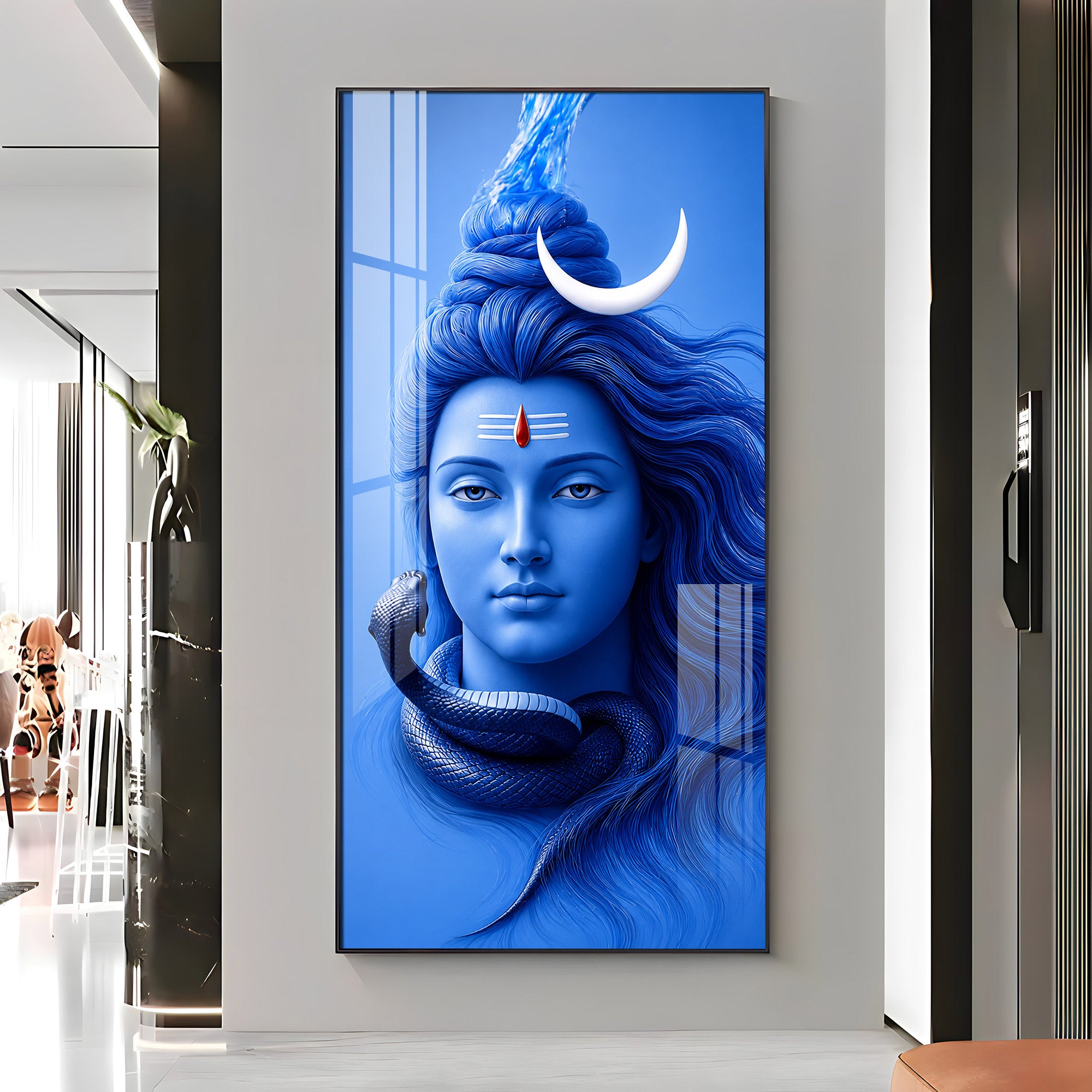 Divine Shiv Premium Acrylic Vertical Wall Art