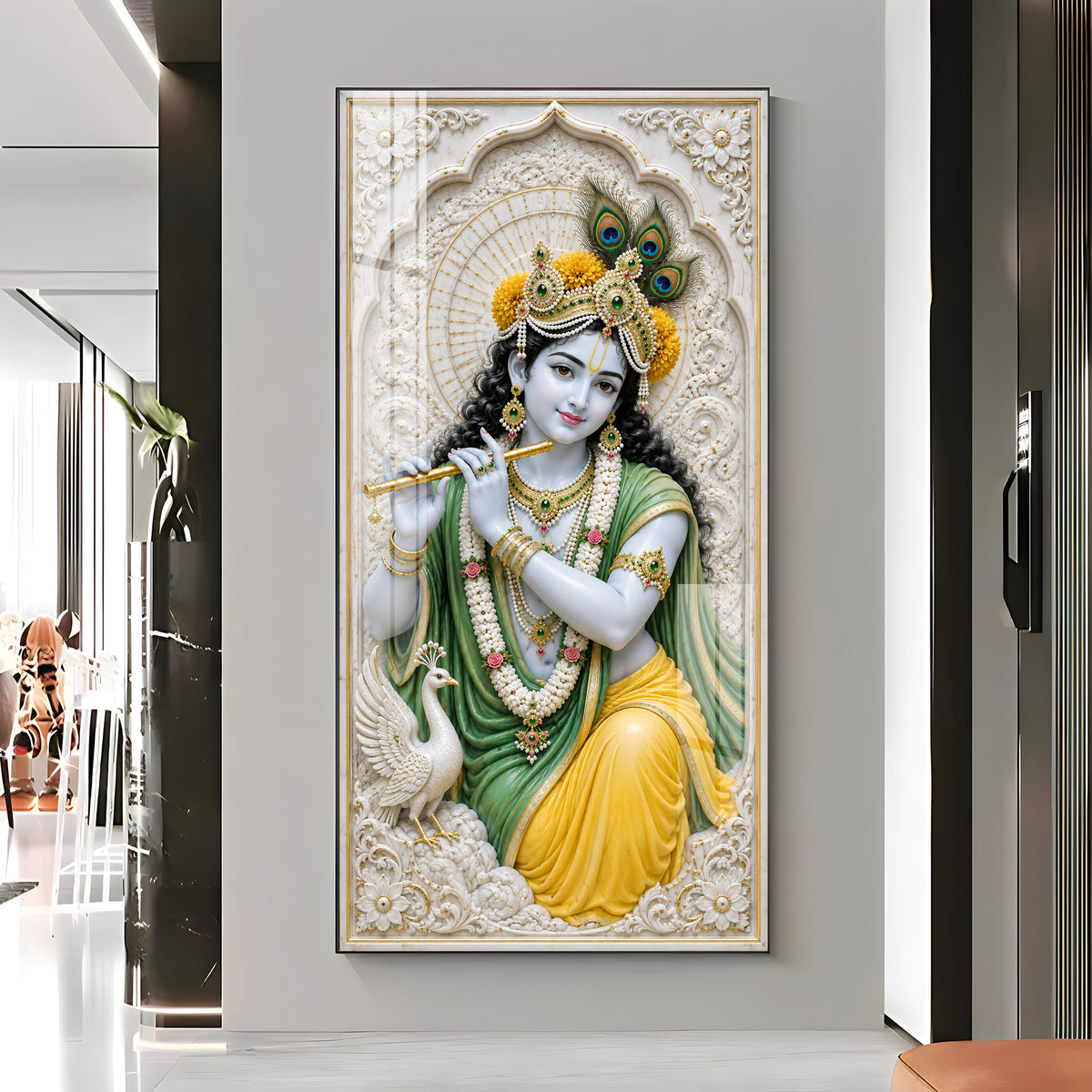 Divine Murali Krishna Premium Acrylic Vertical Wall Art