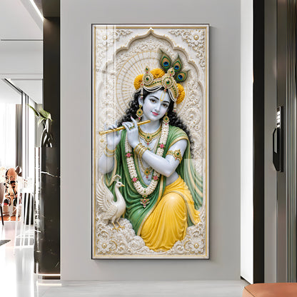 Divine Murali Krishna Premium Acrylic Vertical Wall Art