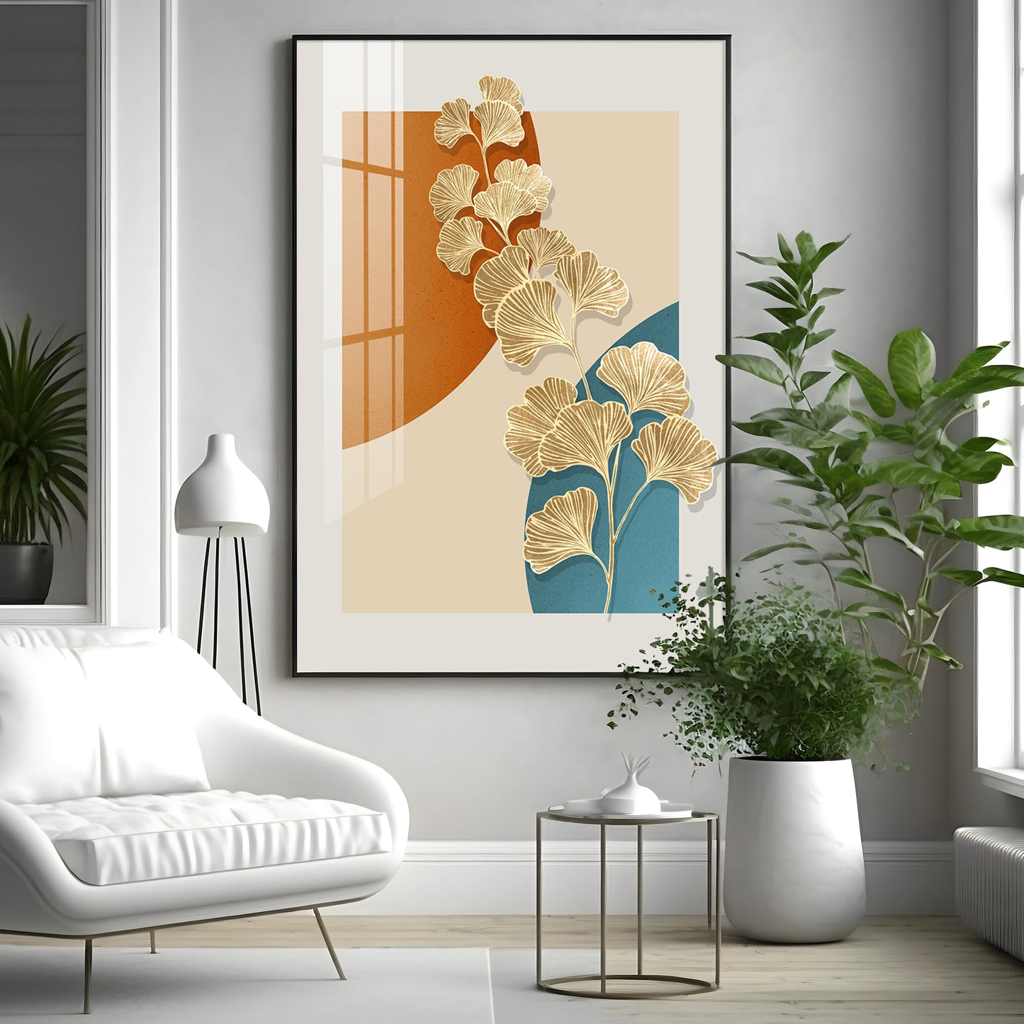 Ginko Leaf Premium Acrylic Vertical Wall Art