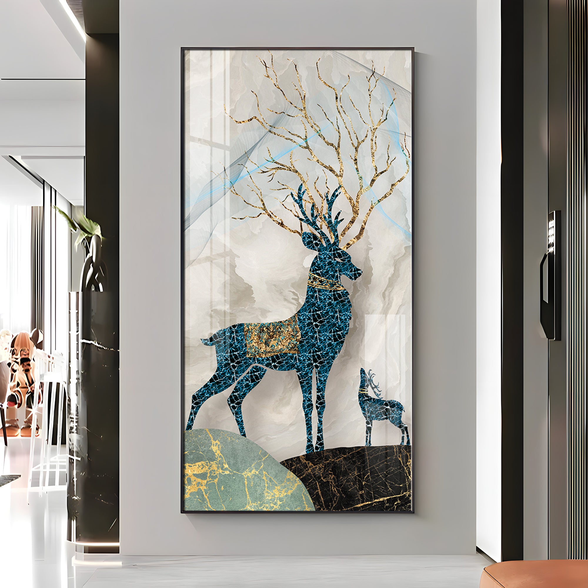 Pair Of Two Deer Premium Acrylic Vertical Wall Art