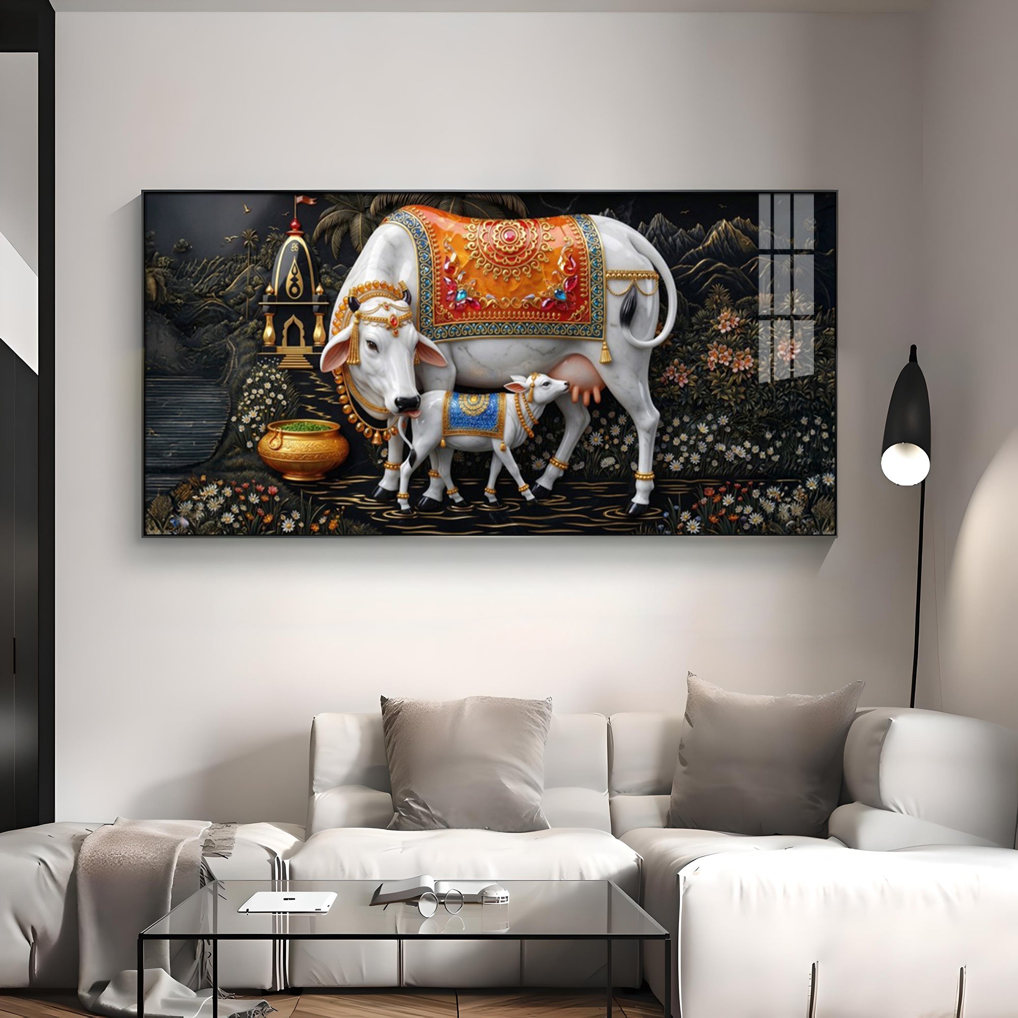 Cozy Cow Companions Premium Acrylic Horizontal Wall Art