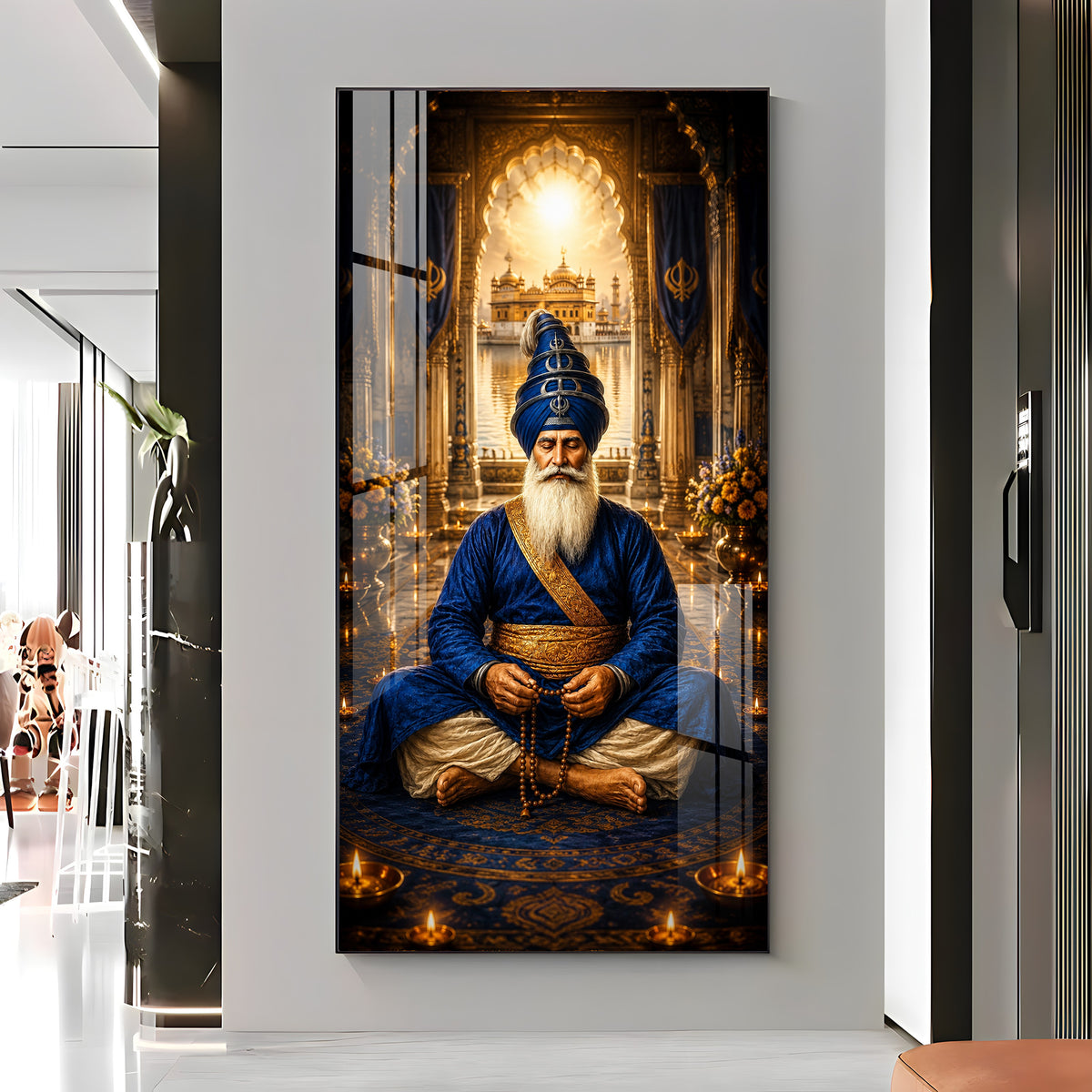 Divine Baba Deep Singh Ji Premium Acrylic Vertical Wall Art