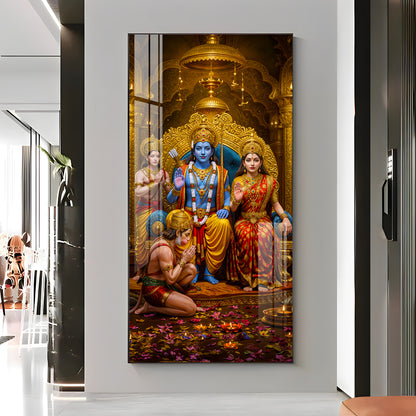 Devotion Of Hanuman Premium Acrylic Vertical Wall Art
