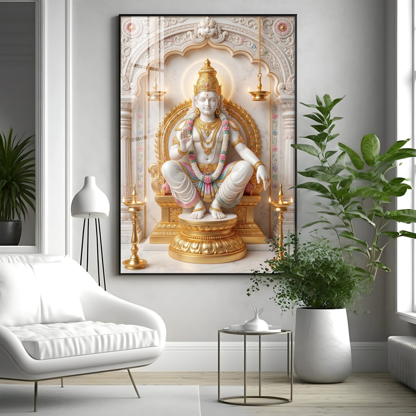 Ayyappa Swamy Premium Acrylic Vertical Wall Art