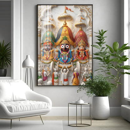 Lord Jagannath Rath Yatra Premium Acrylic Vertical Wall Art