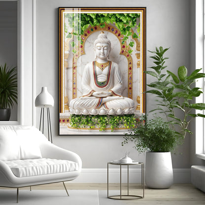 Spiritual Meditating Buddha Premium Acrylic Vertical Wall Art