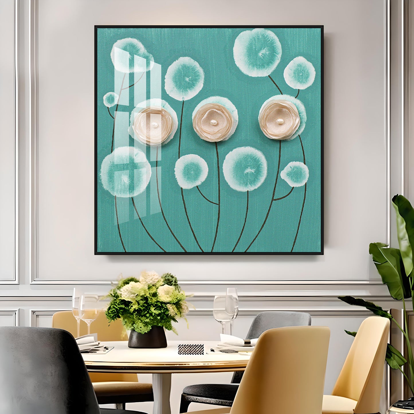 Poppy Flowers Premium Acrylic Square Wall Art