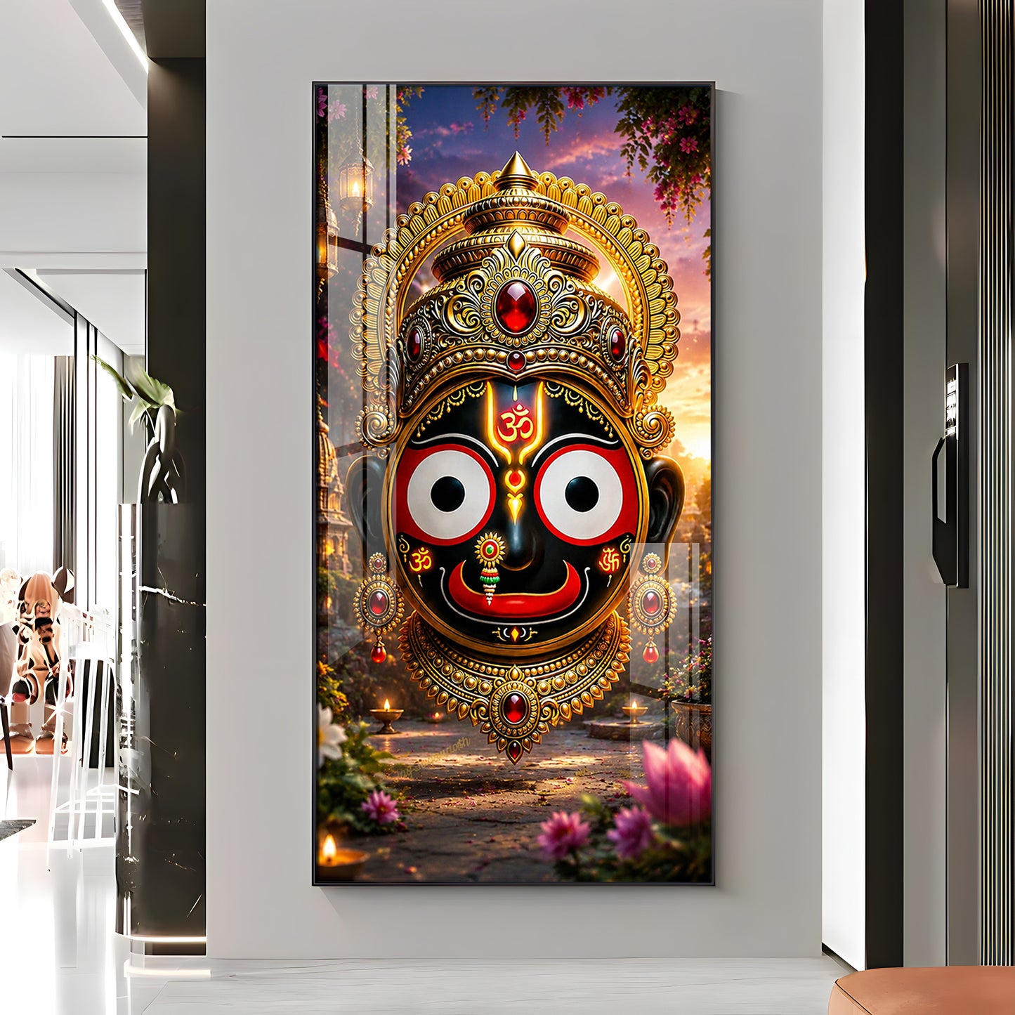 Lord Jagannath Face Premium Acrylic Vertical Wall Art