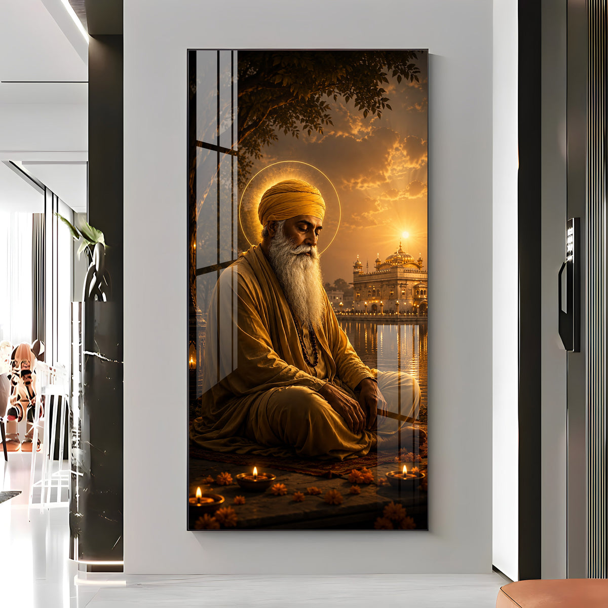 Divine Guru Nanak Ji Premium Acrylic Vertical Wall Art