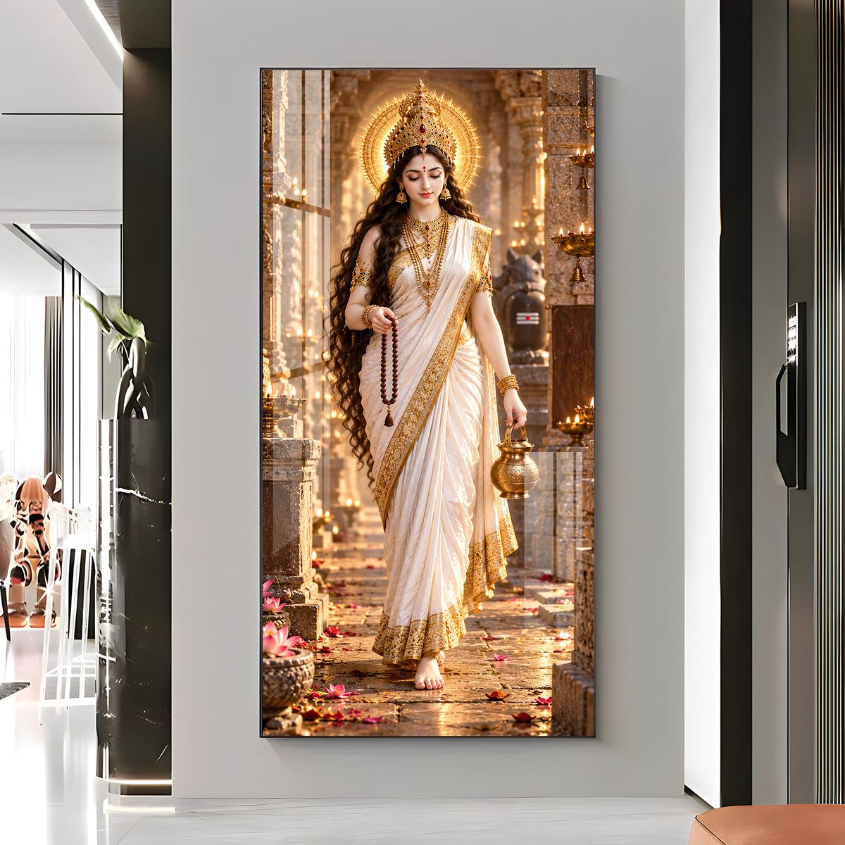 Divine Maa Brahmacharini Premium Acrylic Vertical Wall Art