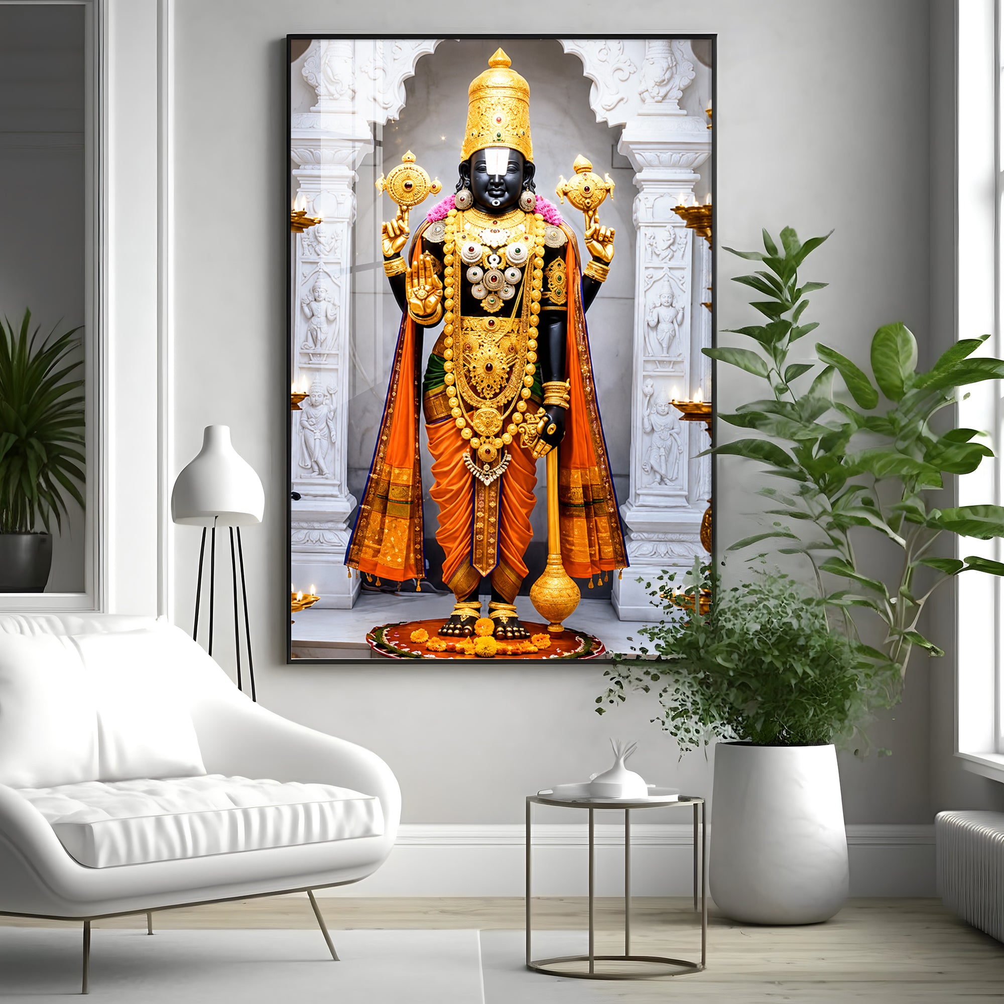 Divine Lord Tirupati Balaji Premium Acrylic Vertical Wall Art