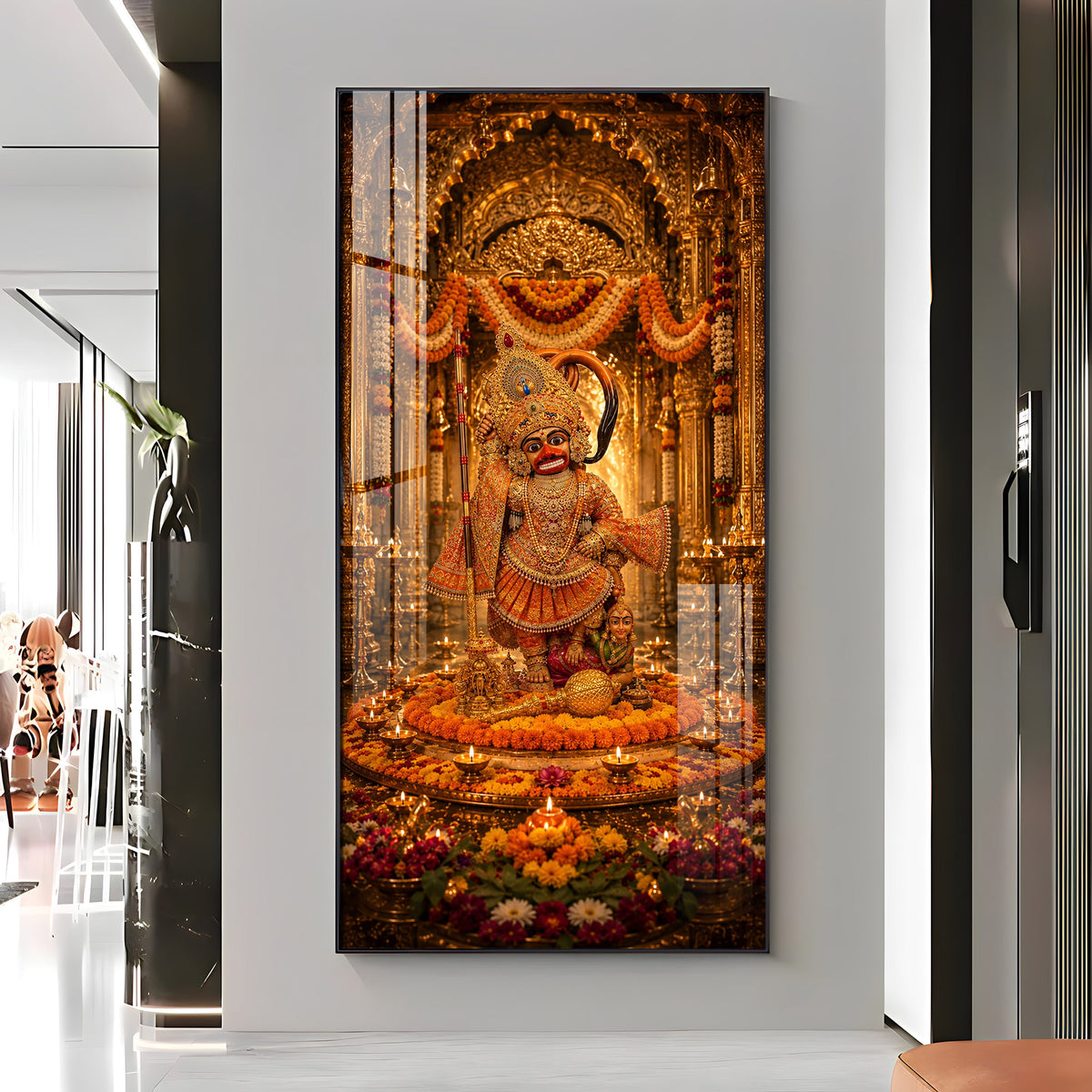 Divine Salangpur Hanumanji Premium Acrylic Vertical Wall Art