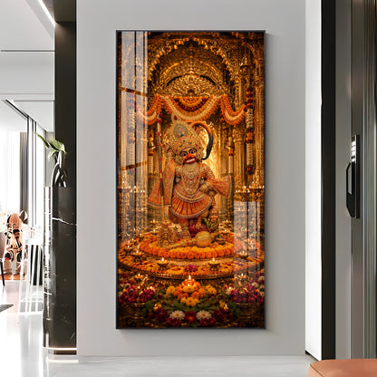 Divine Salangpur Hanumanji Premium Acrylic Vertical Wall Art