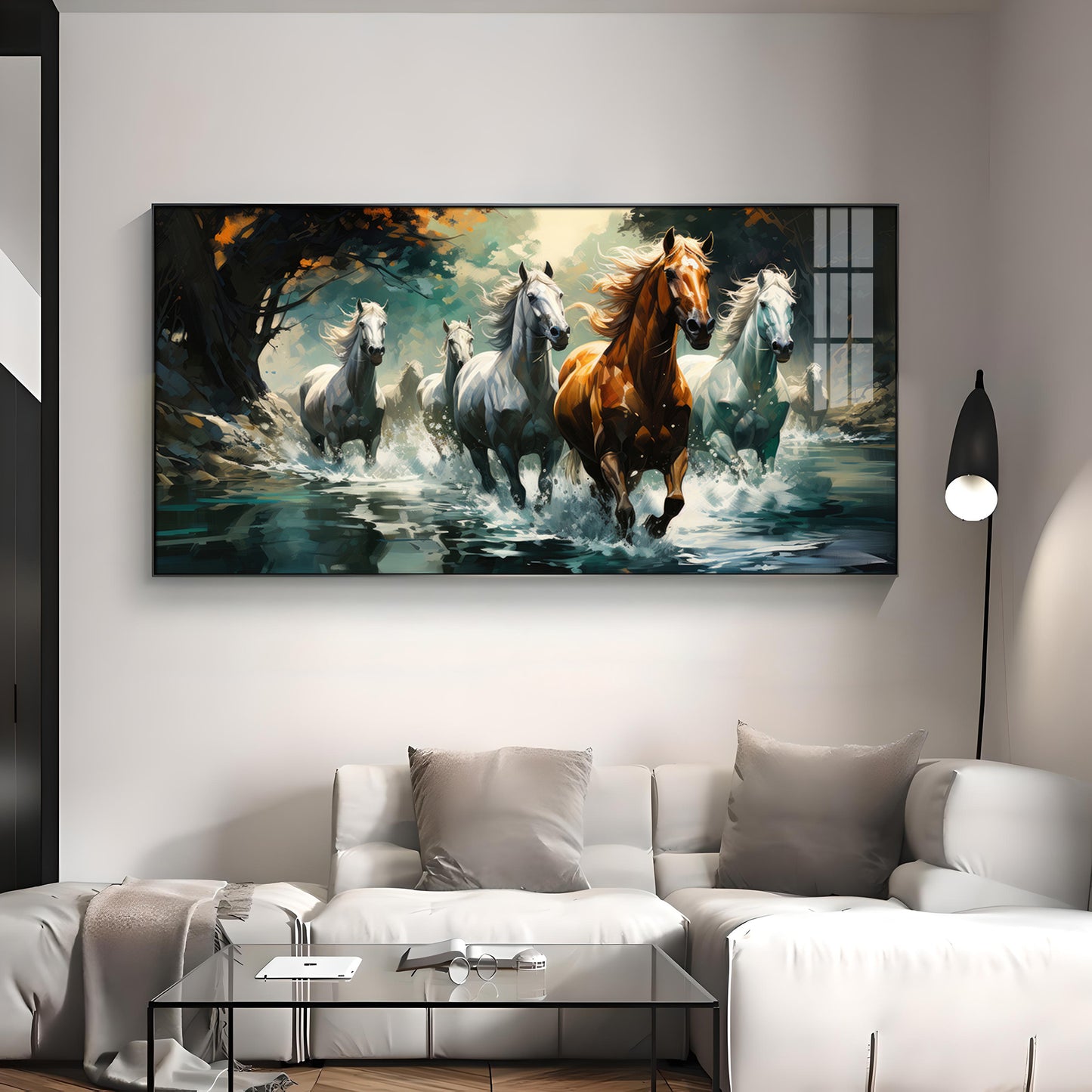 Lucky Running Horses Premium Acrylic Horizontal Wall Art