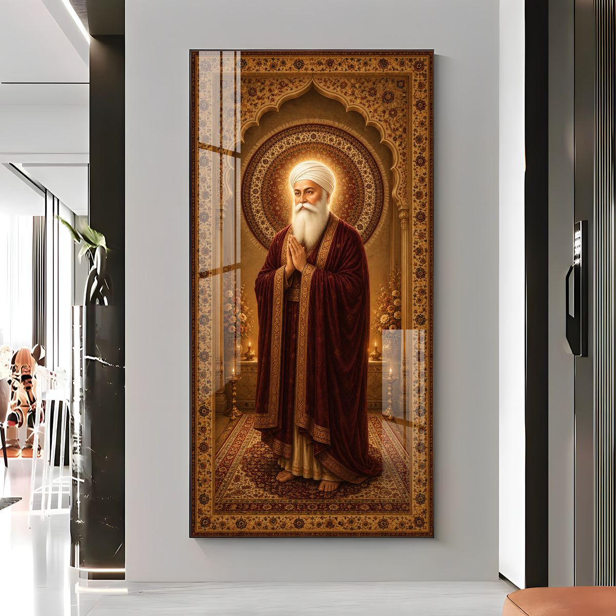 Spiritual Guru Nanak Dev Ji Premium Acrylic Vertical Wall Art