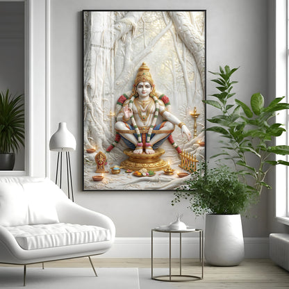 Ayyappan Bhagwan Premium Acrylic Vertical Wall Art