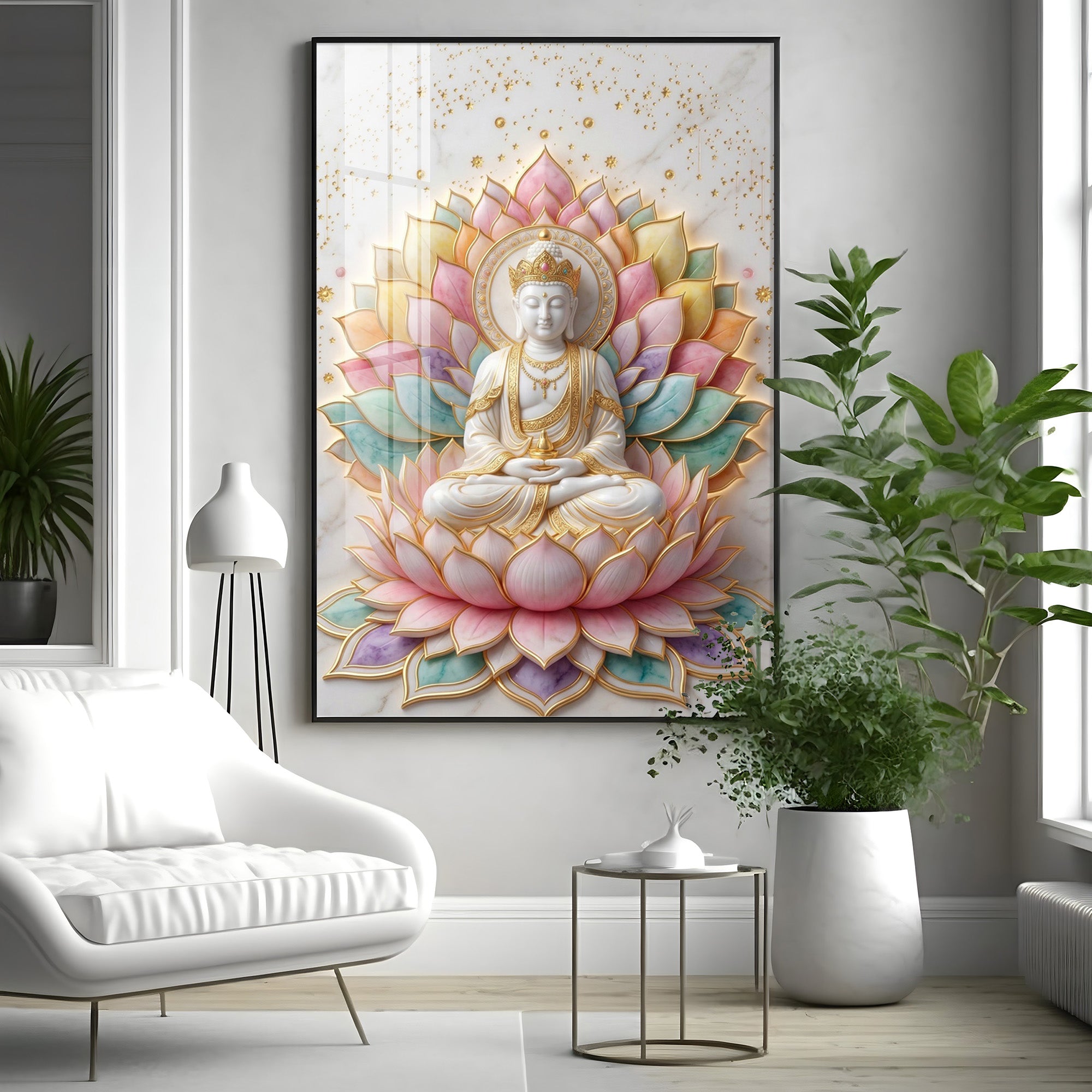 Gautama Buddha's Premium Acrylic Vertical Wall Art