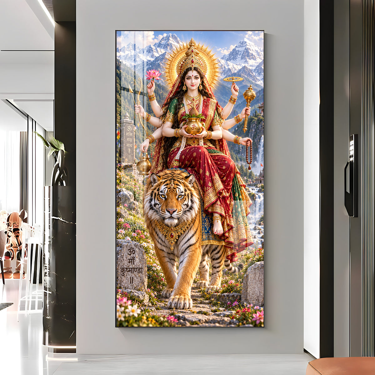 Maa Kushmanda Premium Acrylic Vertical Wall Art