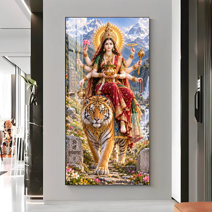 Maa Kushmanda Premium Acrylic Vertical Wall Art
