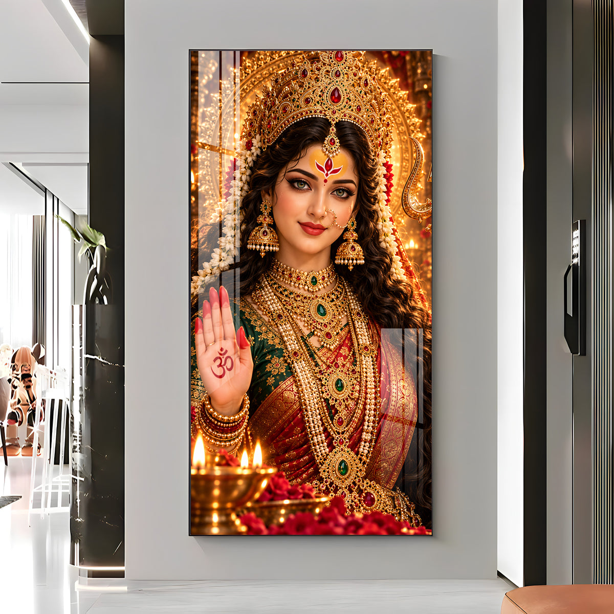 Maa Durga Blessings Premium Acrylic Vertical Wall Art