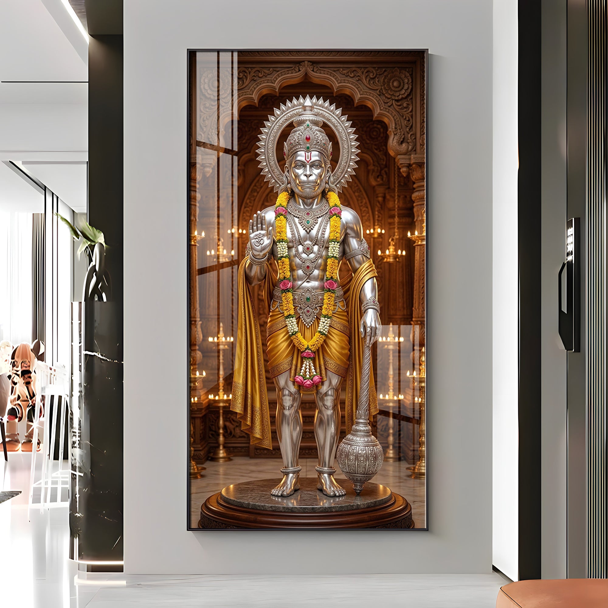 Jay Bajrangbali Premium Acrylic Vertical Wall Art
