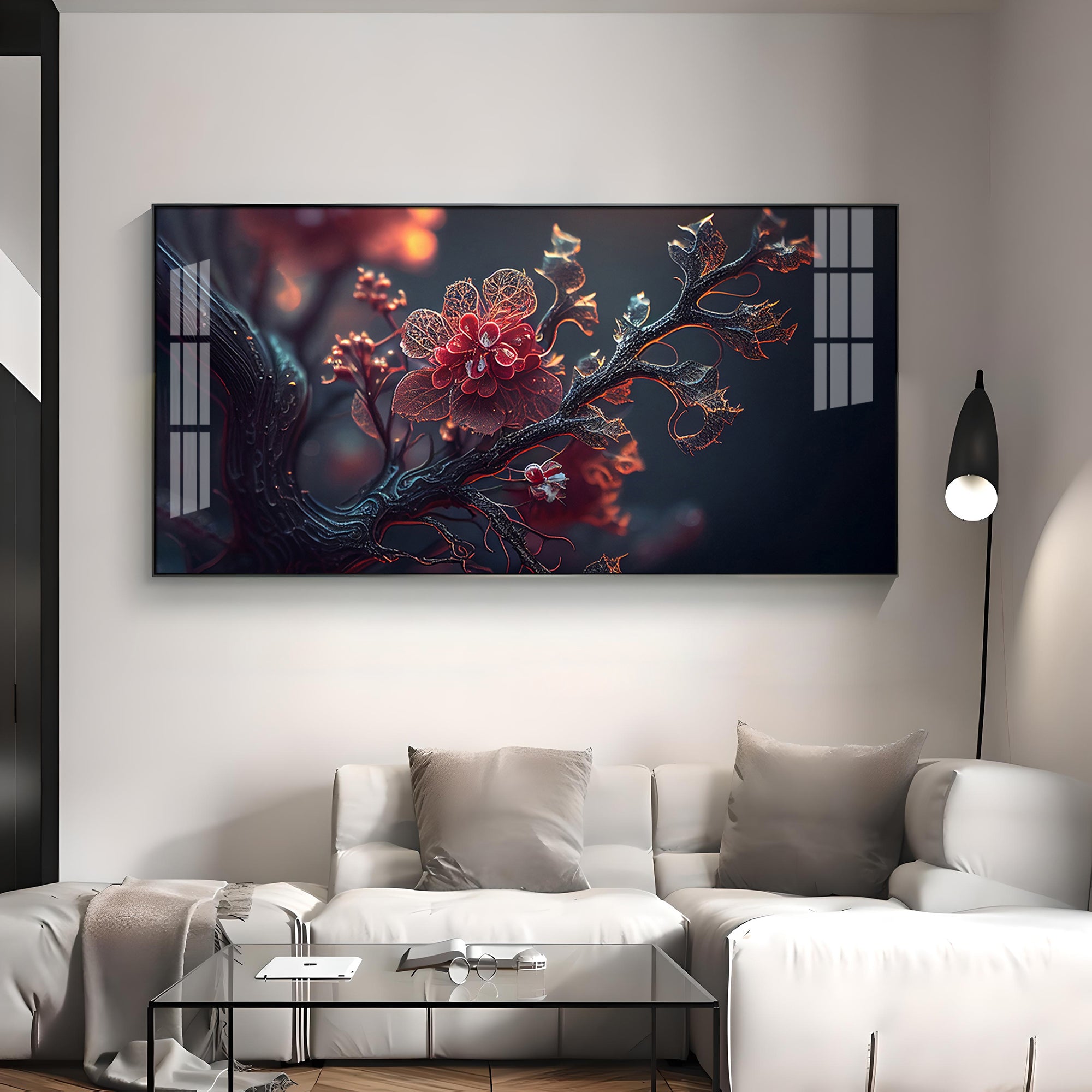 Binary Blossoms Premium Acrylic Horizontal Wall Art