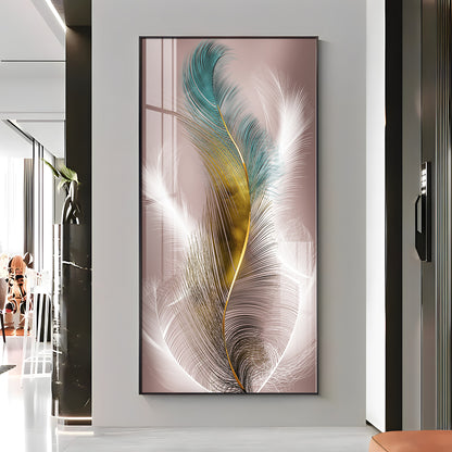 Abstract Feather Premium Acrylic Vertical Wall Art