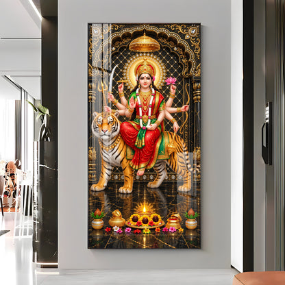 Durga Mata Premium Acrylic Vertical Wall Art