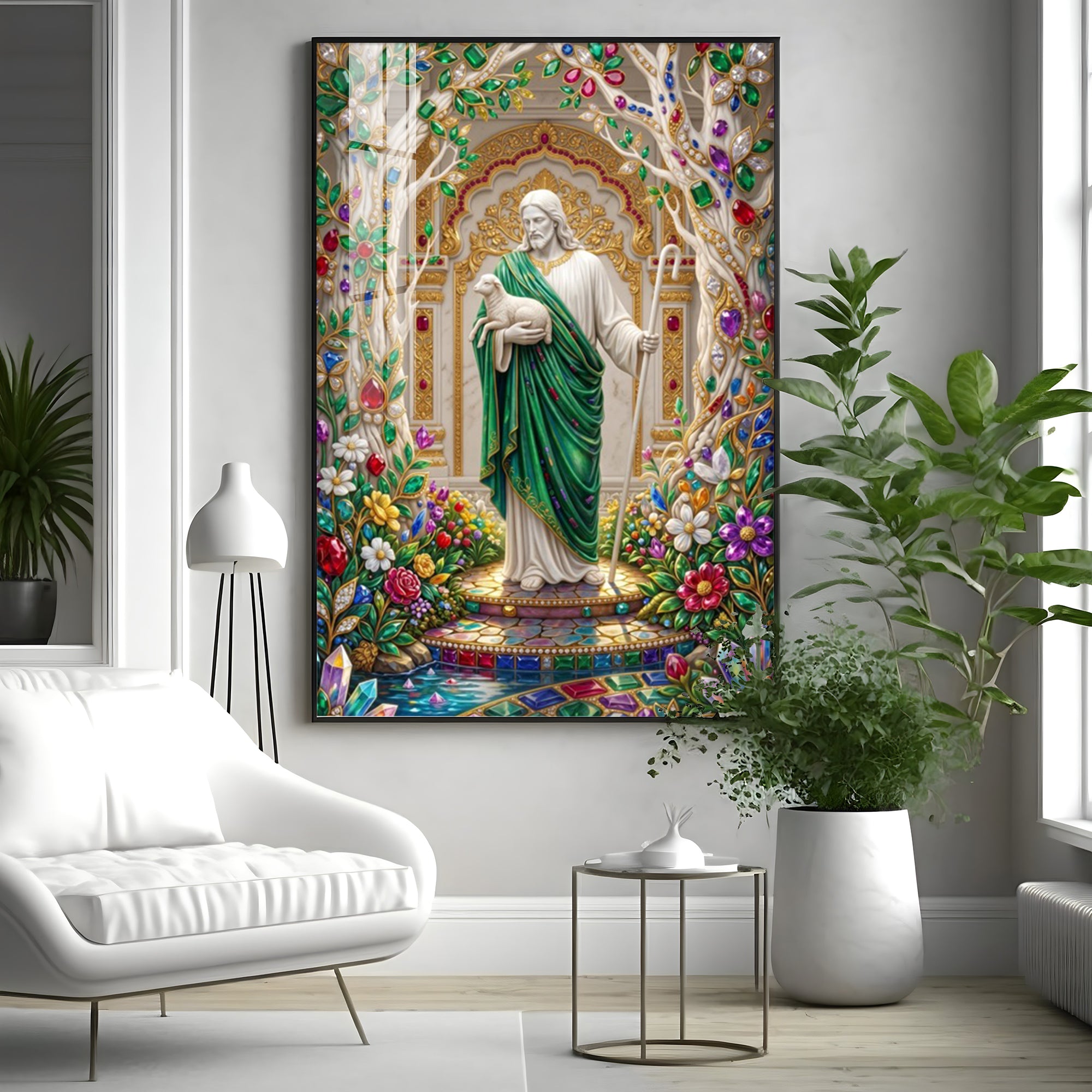 Depicts Jesus Premium Acrylic Vertical Wall Art