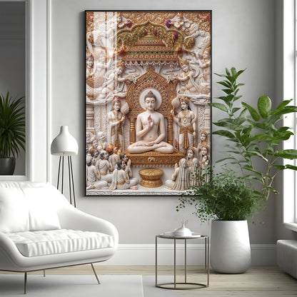 Bhagwan Mahavir Premium Acrylic Vertical Wall Art