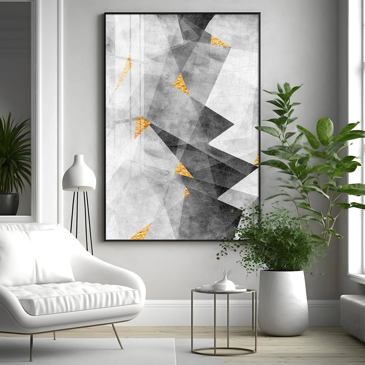Triangular Opulence Premium Acrylic Vertical Wall Art