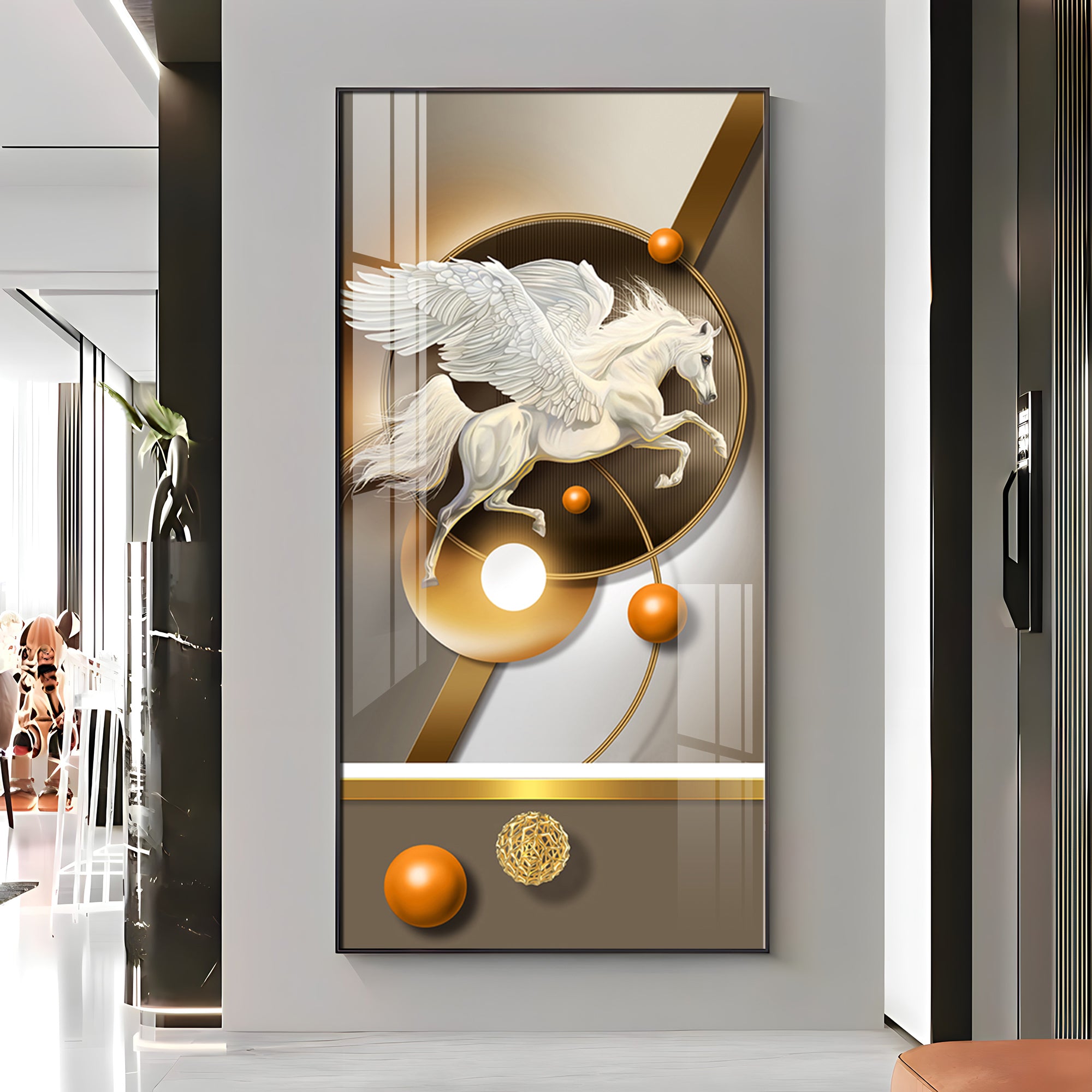 Flying Horse Premium Acrylic Vertical Wall Art