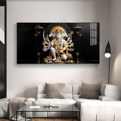 Cosmic Lord Of Panchamukhi Hanuman Premium Acrylic Horizontal Wall Art